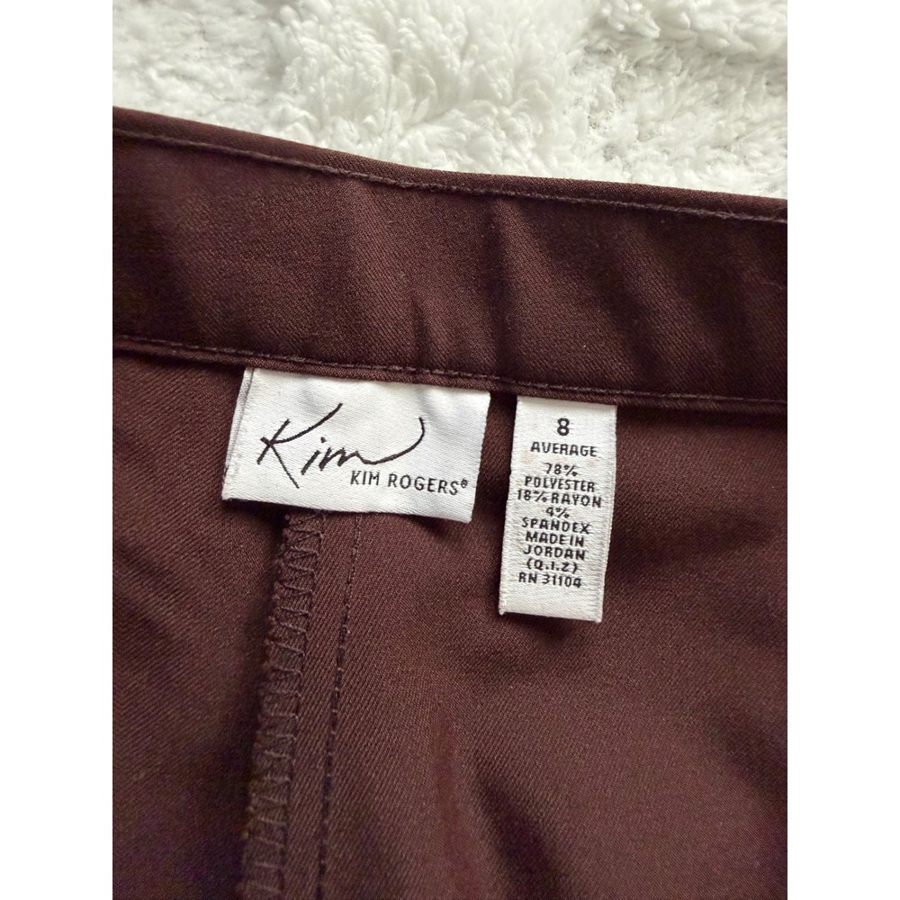 Kim Rogers Womens Brown Straight Leg Dress Pants Size 8 Average Career Trousers - Picture 4 of 9